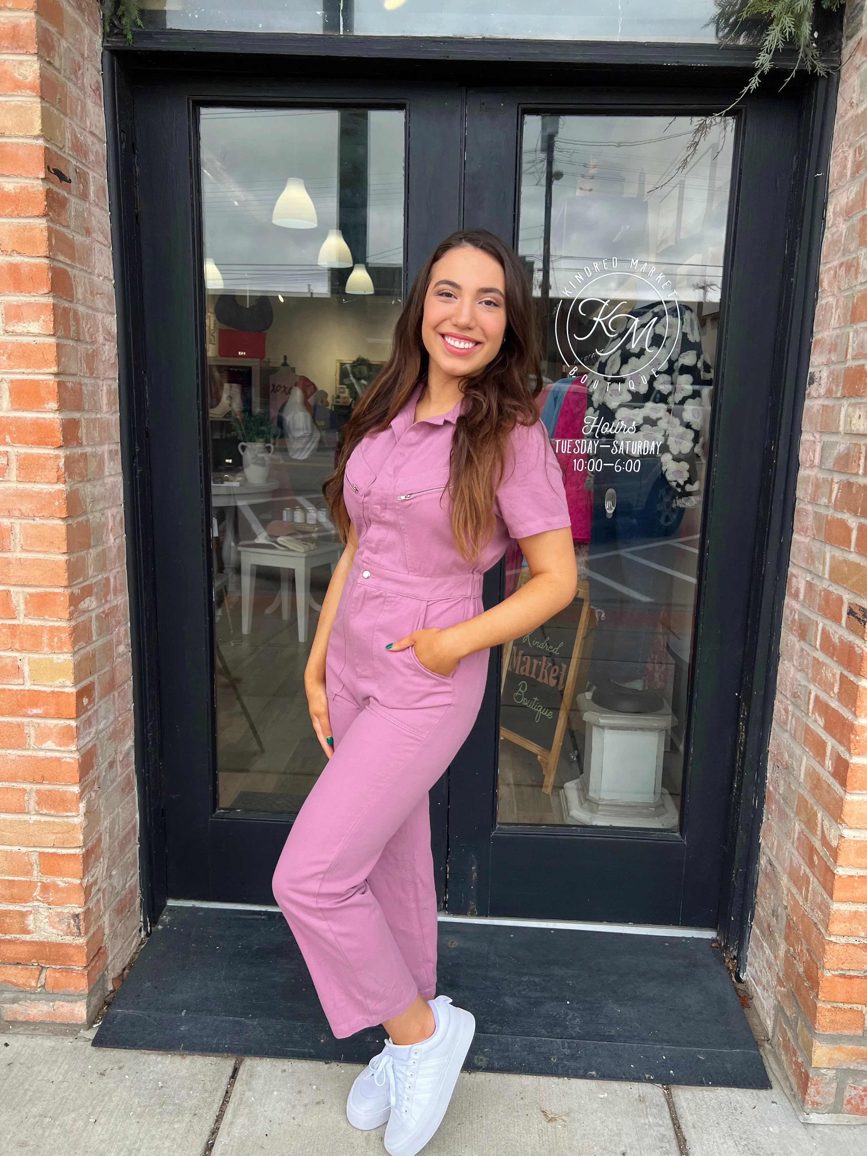 Addison Mauve Denim Jumpsuit