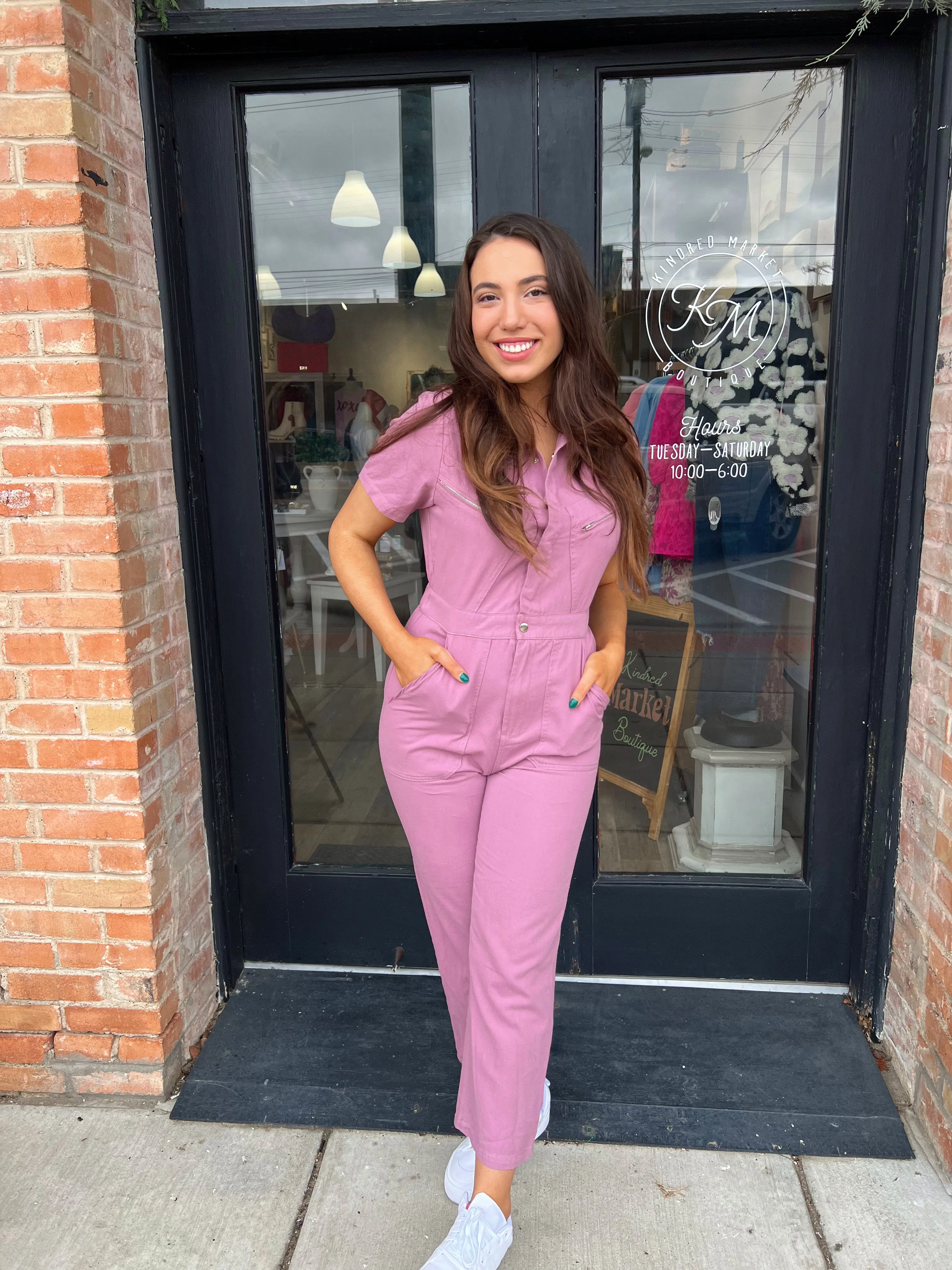 Addison Mauve Denim Jumpsuit