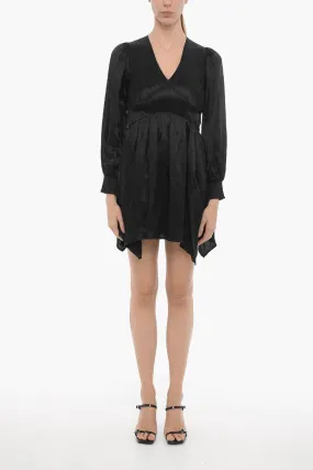 AllSaints Satin ESTA Empire Dress with Ruches 44 Italian size
