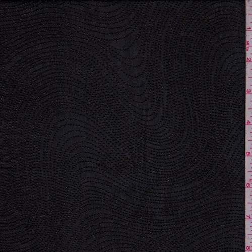 Black/Gold Textured Wave Chiffon Fabric