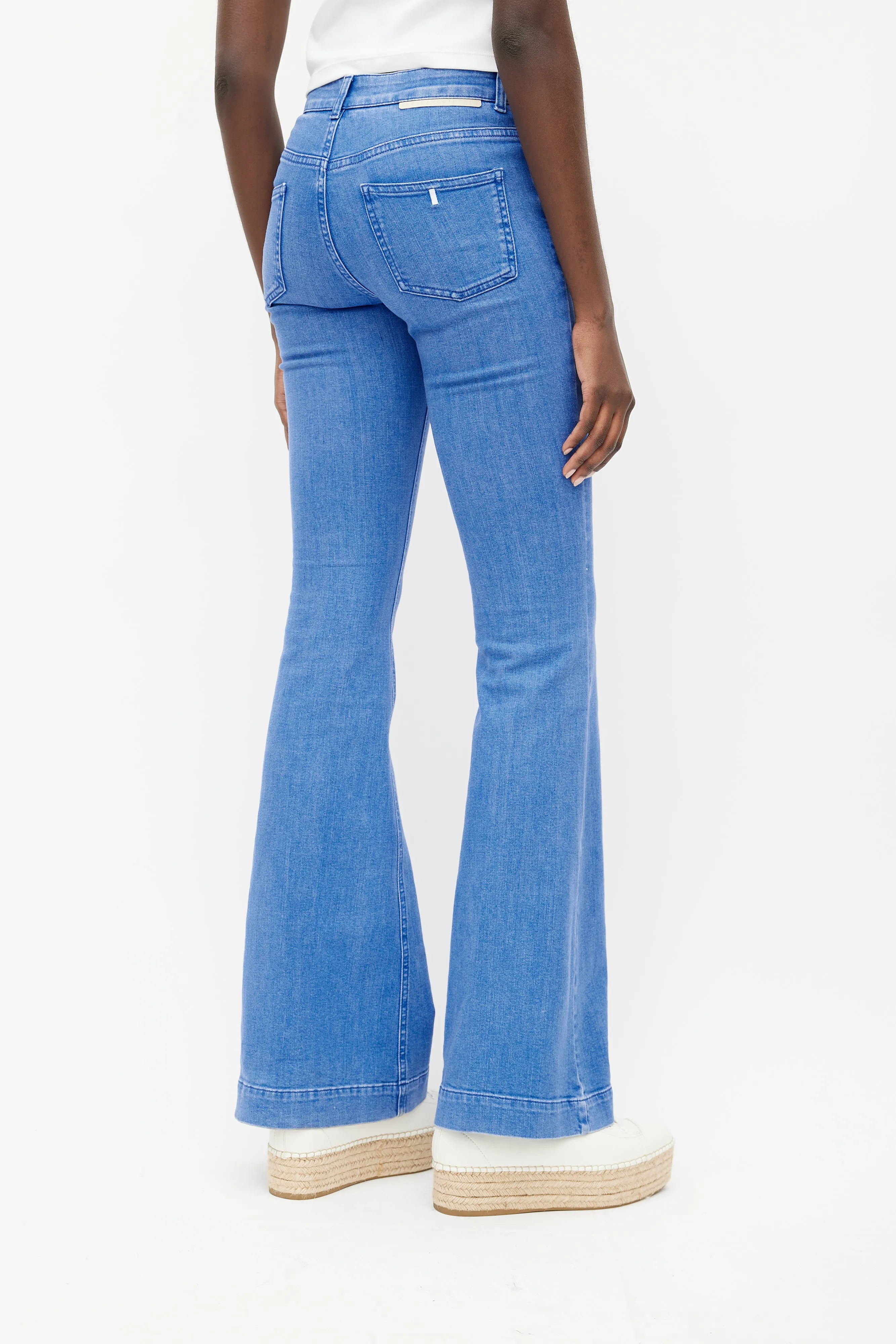Blue Flared Denim Jeans