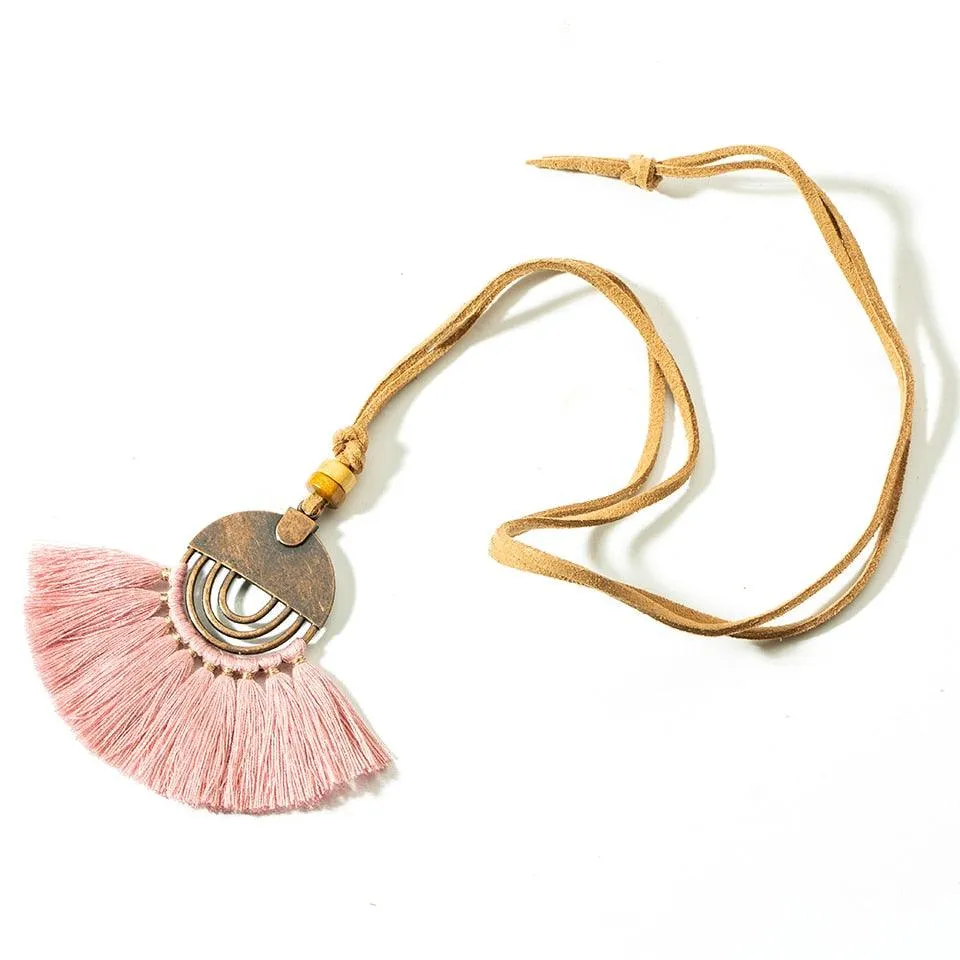 Boho Charm Tassel Pendant Necklace