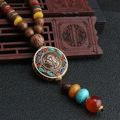 Boho Mala Wood Necklace