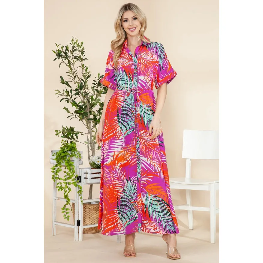 Button Down Maxi Purple