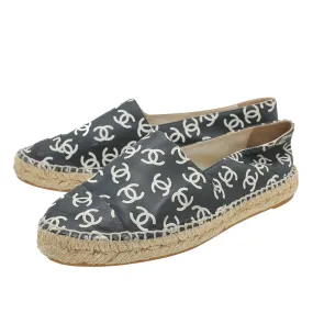 Chanel Bicolor CC Logo Print Espadrille 38