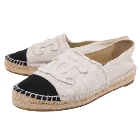 Chanel Bicolor CC Tweed Espadrille 38