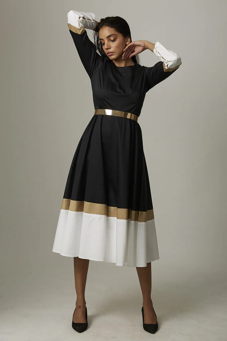 Colour Block Flared Culotte Jumpsuit