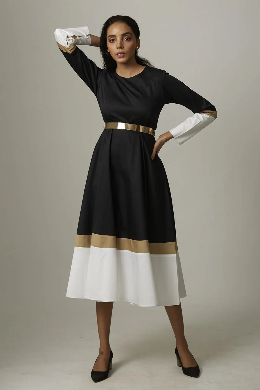 Colour Block Flared Culotte Jumpsuit