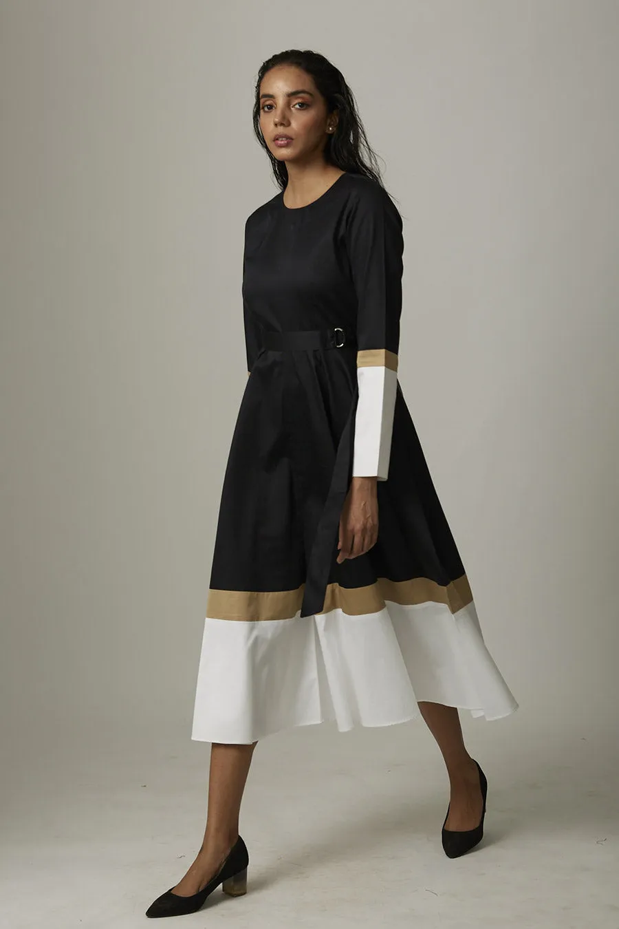 Colour Block Flared Culotte Jumpsuit