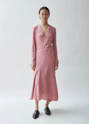 Crepe Long Sleeve Wrap Dress
