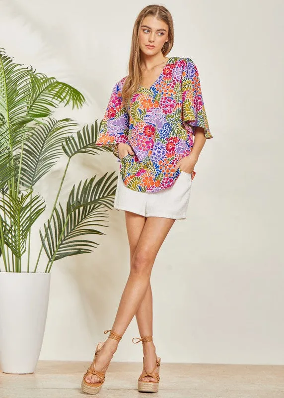 Curvy Groovy Florals Top