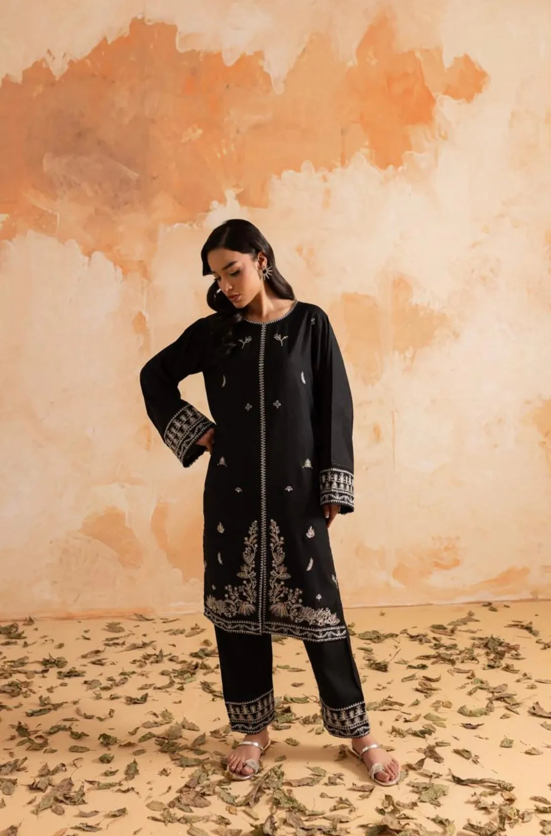 Dastak Black Sequins Embroidered Set