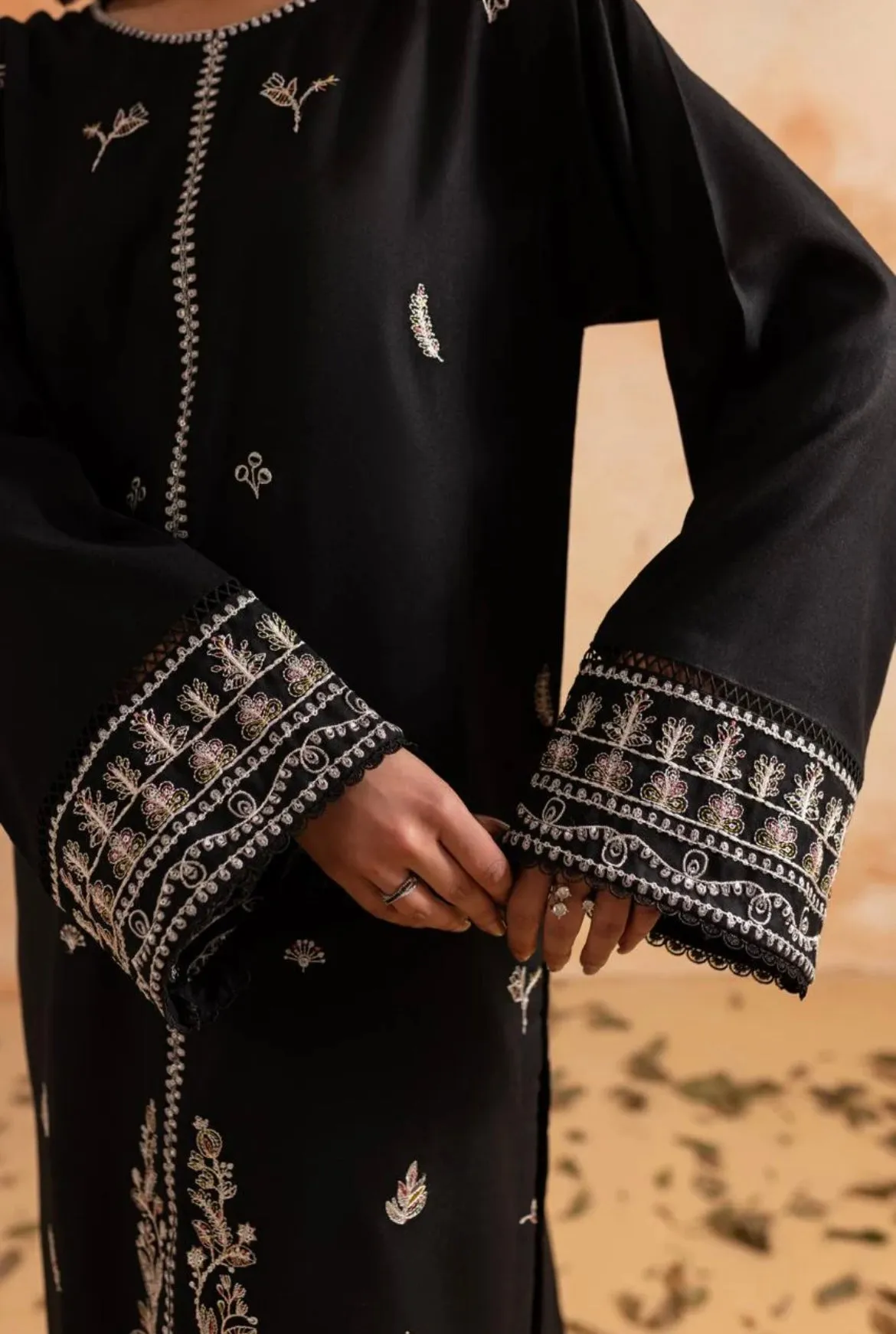 Dastak Black Sequins Embroidered Set