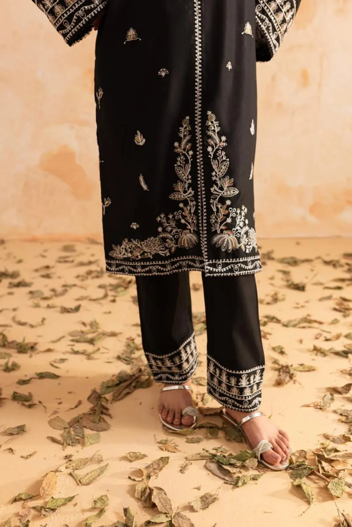 Dastak Black Sequins Embroidered Set