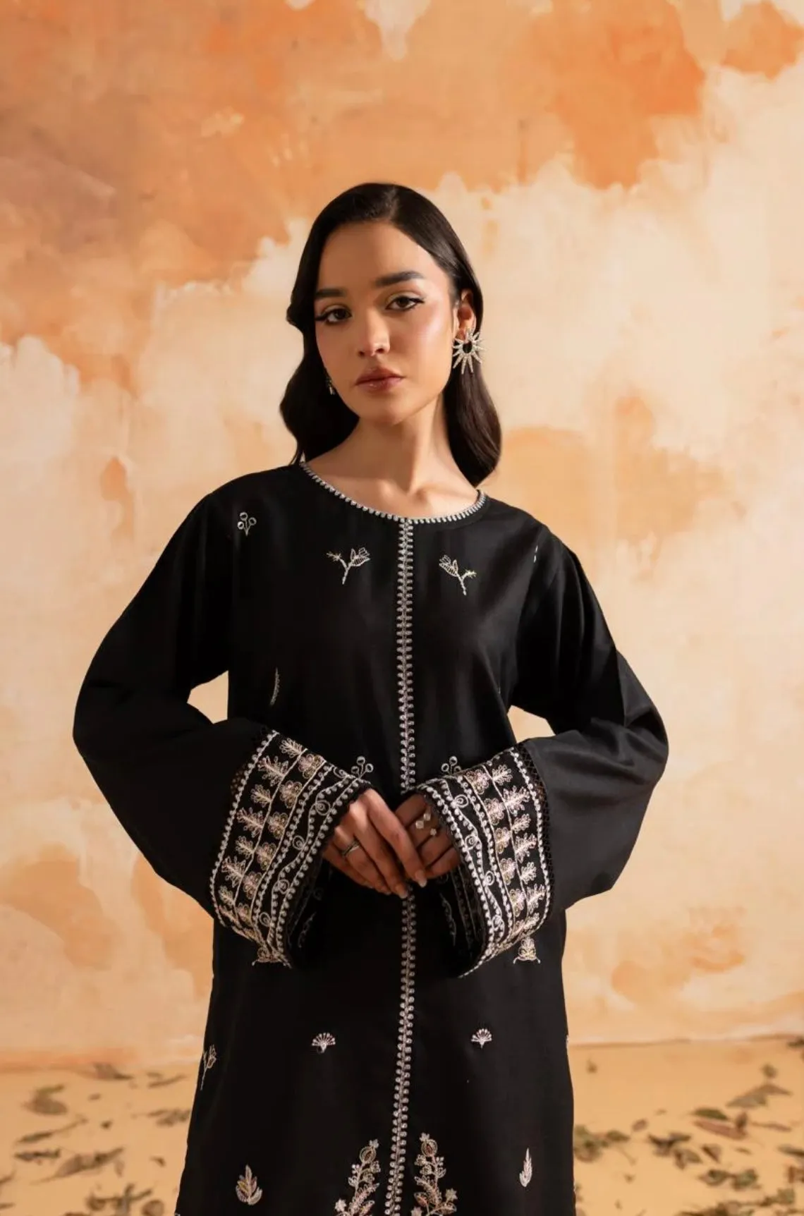 Dastak Black Sequins Embroidered Set