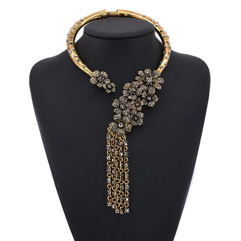 Glass Crystal Open Chokers Necklaces