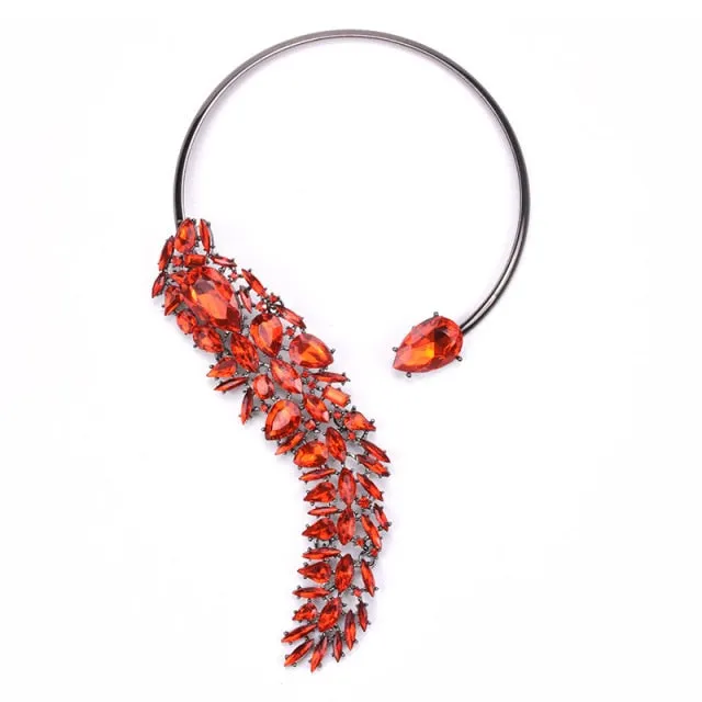 Glass Crystal Open Chokers Necklaces