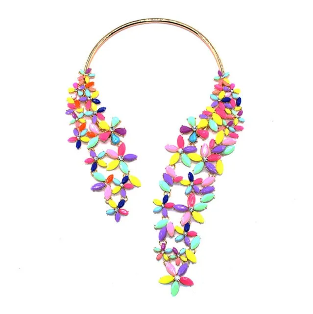 Glass Crystal Open Chokers Necklaces