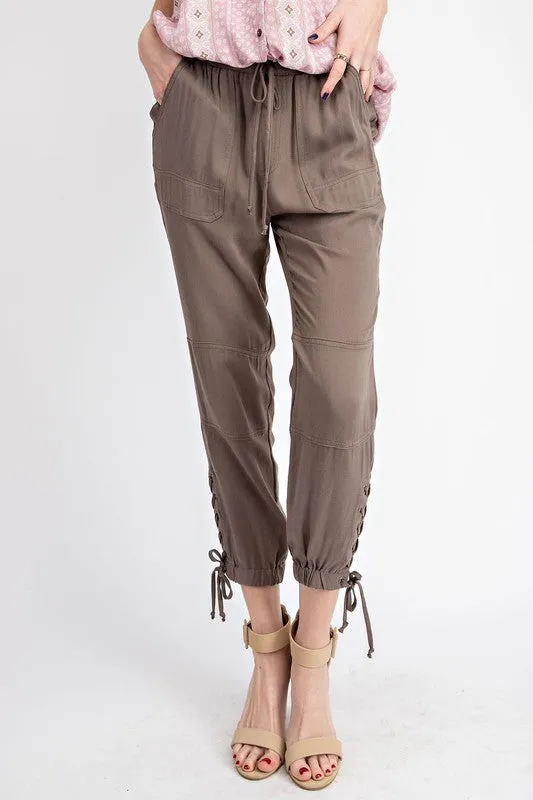 Laced Up Joggers in Ash