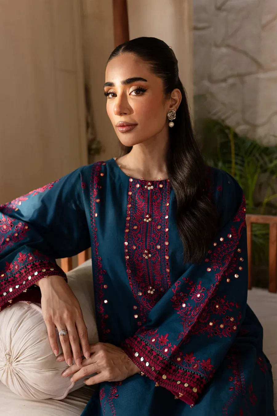 Maria-Zinc 2Pc Embroidered Co-ord Set