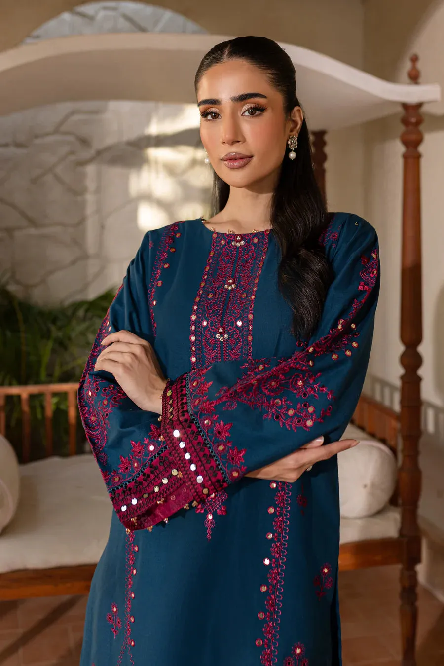 Maria-Zinc 2Pc Embroidered Co-ord Set