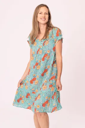 Maya Pocket Dress Hand Block Printed In Pure Cotton Only in Size L-14 Last One