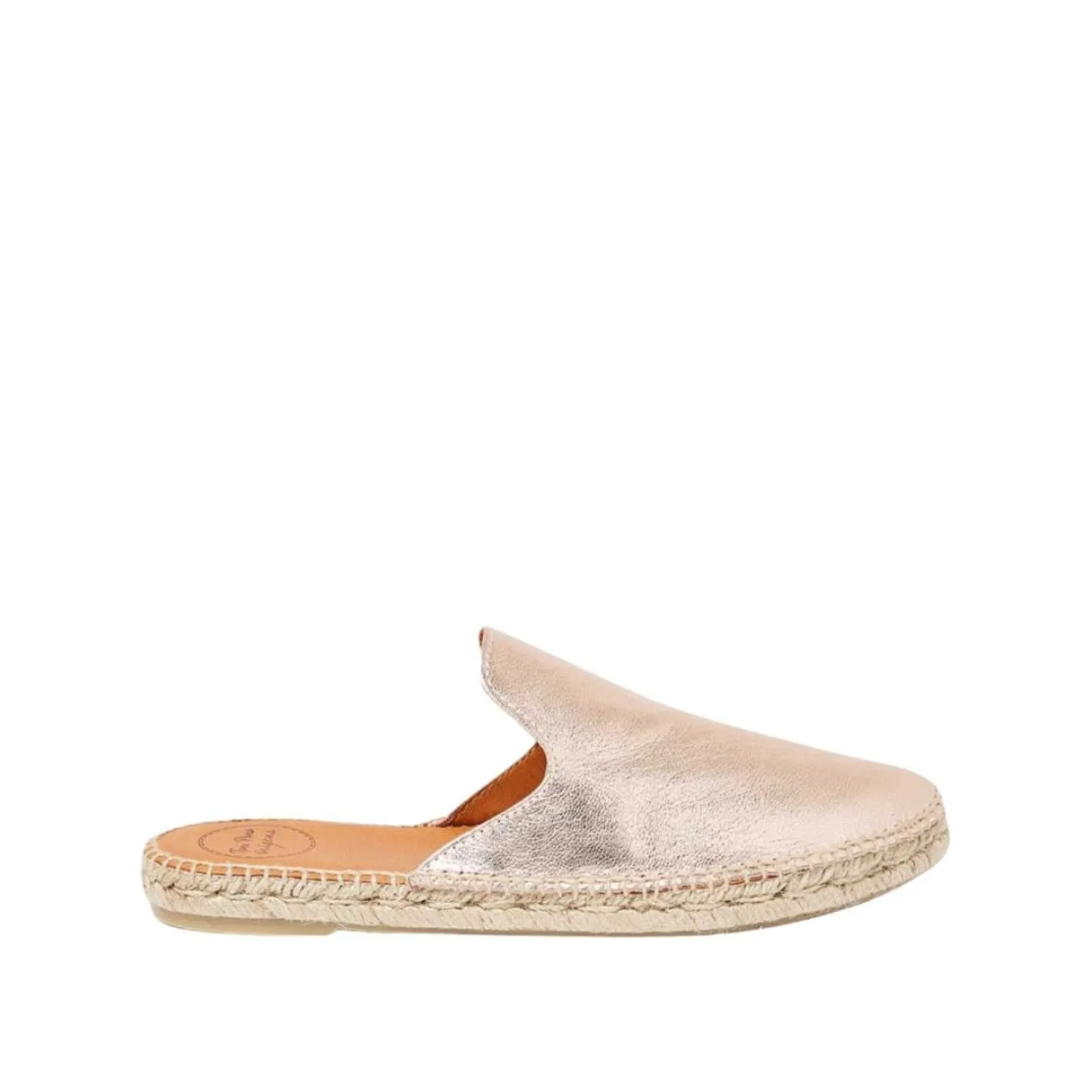 Plain Leather Mules Style Espadrille for Women - Ona-P