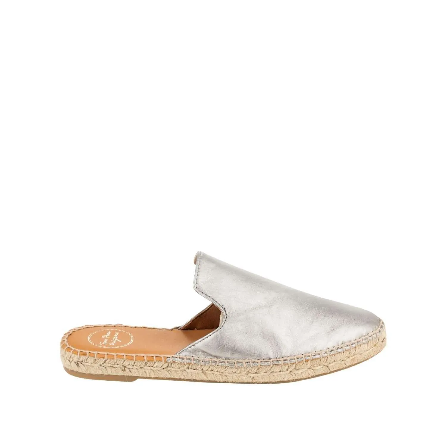 Plain Leather Mules Style Espadrille for Women - Ona-P