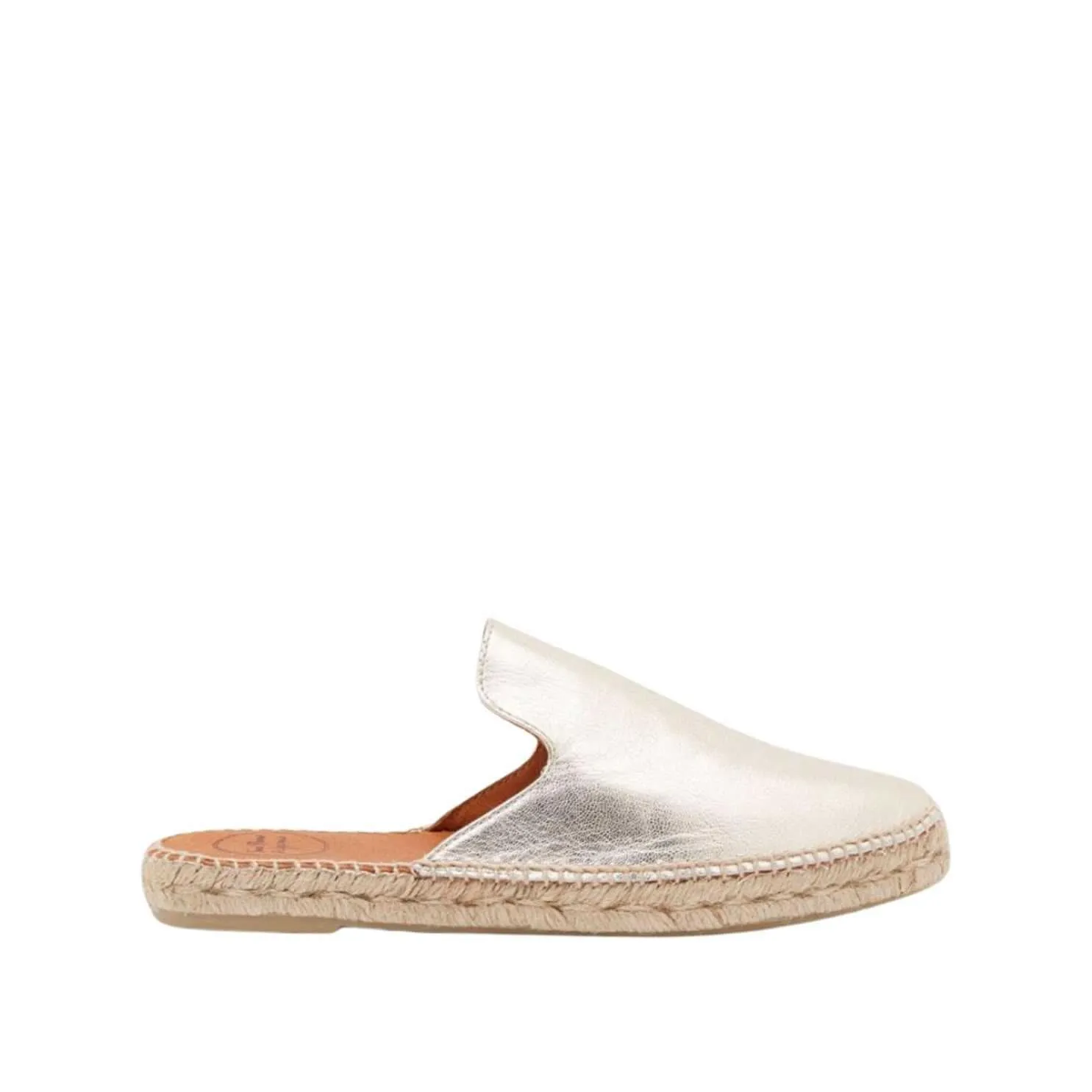 Plain Leather Mules Style Espadrille for Women - Ona-P