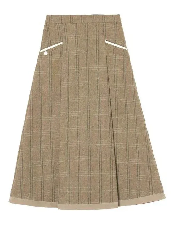 Retro Check   Blouse Flared Jacket   Girl Skirt