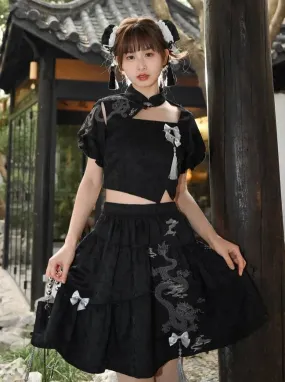 Skirt China Flared Dragon