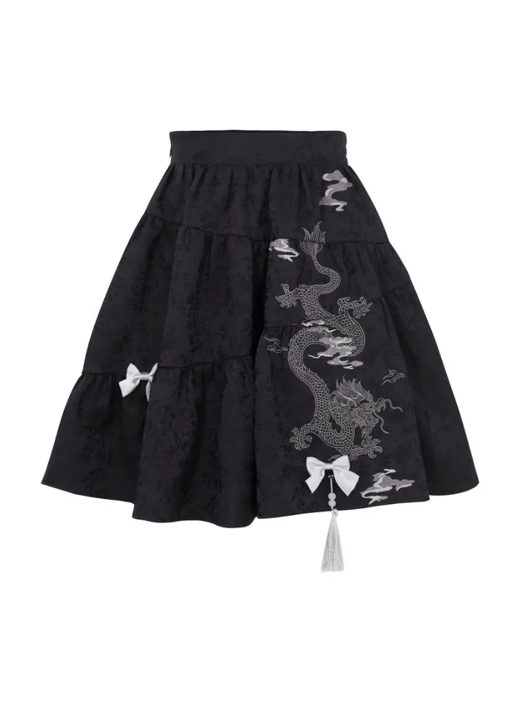 Skirt China Flared Dragon