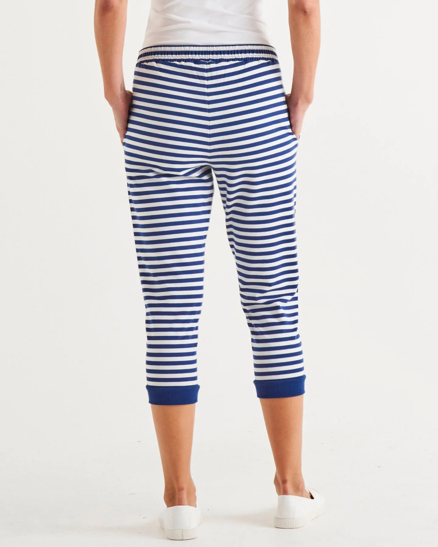 Tasha Crop Jogger - Ocean Stripe