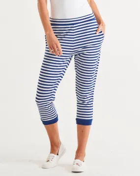 Tasha Crop Jogger - Ocean Stripe