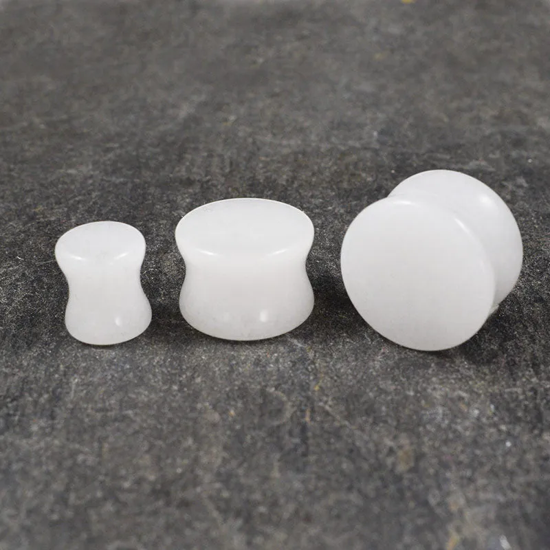 White Quartz Stone Flesh Plug